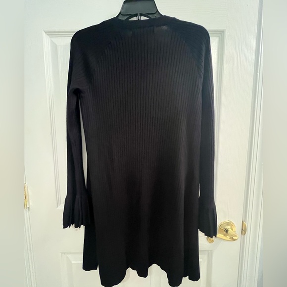 Black Women's Open Long Sweater Cardigan Size S - Picture 4 of 5